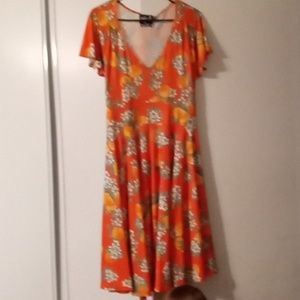 Hell Bunny Valencia Fruit Oranges Dress XXL